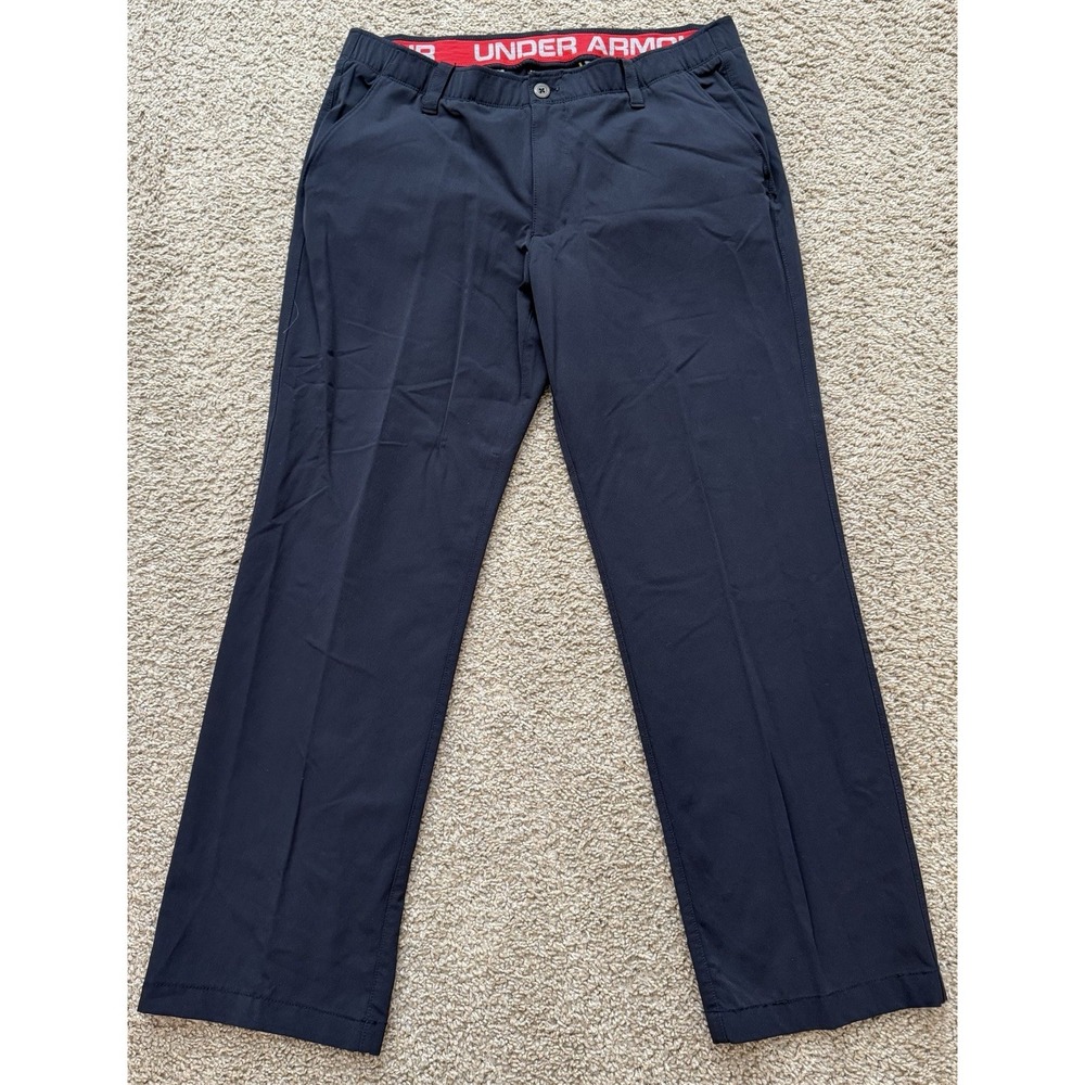 Under Armour Men's Straight Leg Golf Chino Pants Men's 38/32 Black Flat Front